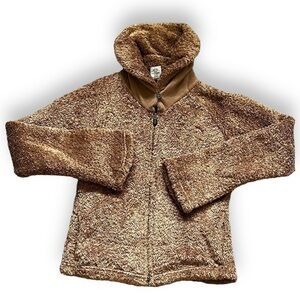 Patagonia Synchilla Curly Q Jacket Full Zip Shawl Collar Bell Sleeves Tan Medium